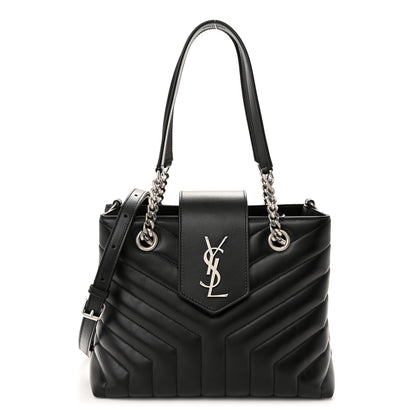 Saint Laurent Calfskin Y Quilted Monogram Small Loulou Shopper Black 1 of 11