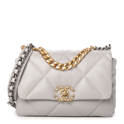 Chanel Lambskin Quilted Medium Chanel 19 Flap Grey 1 of 10