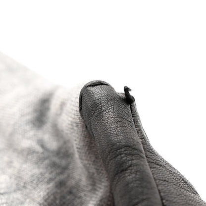 Chanel Lambskin Cashmere Silk CC Fingerless Gloves Black Grey 6 of 8