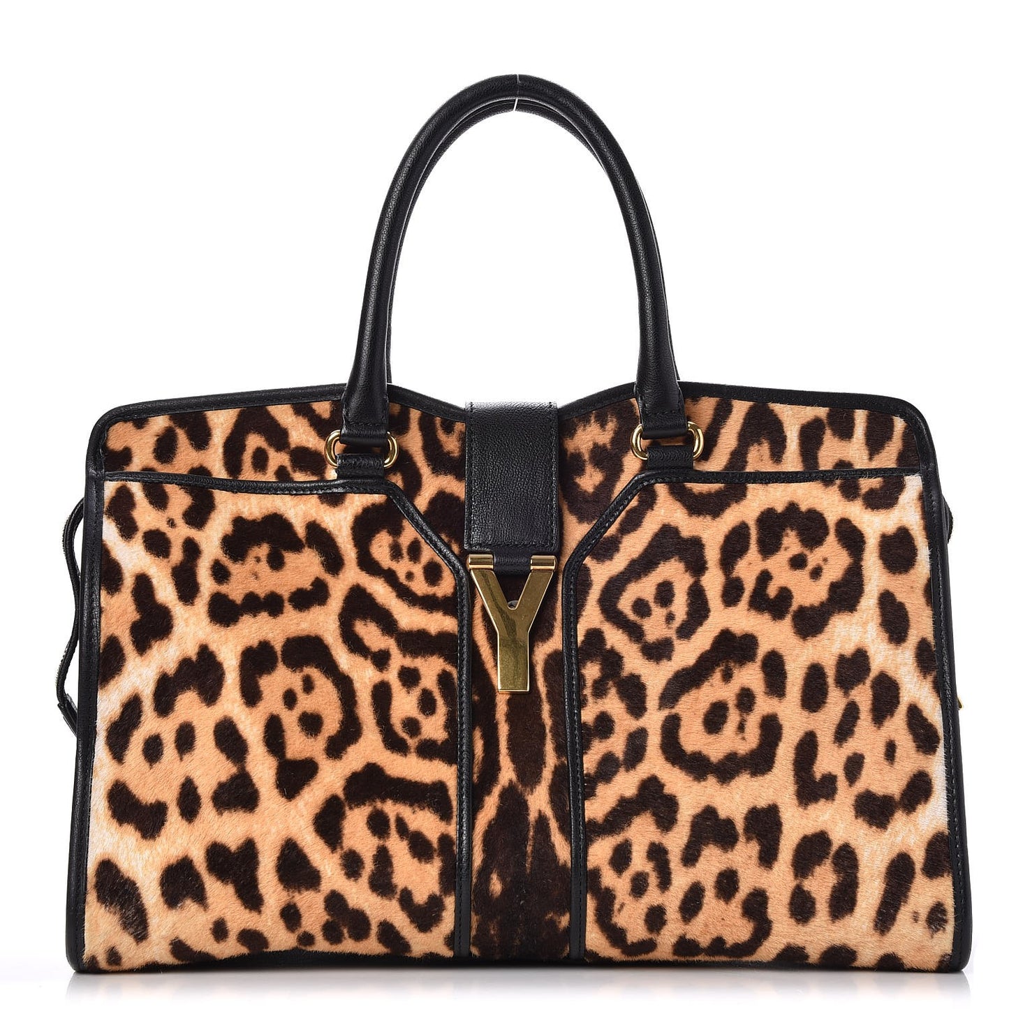 Pony Hair Leopard Print Medium Cabas Chyc Black