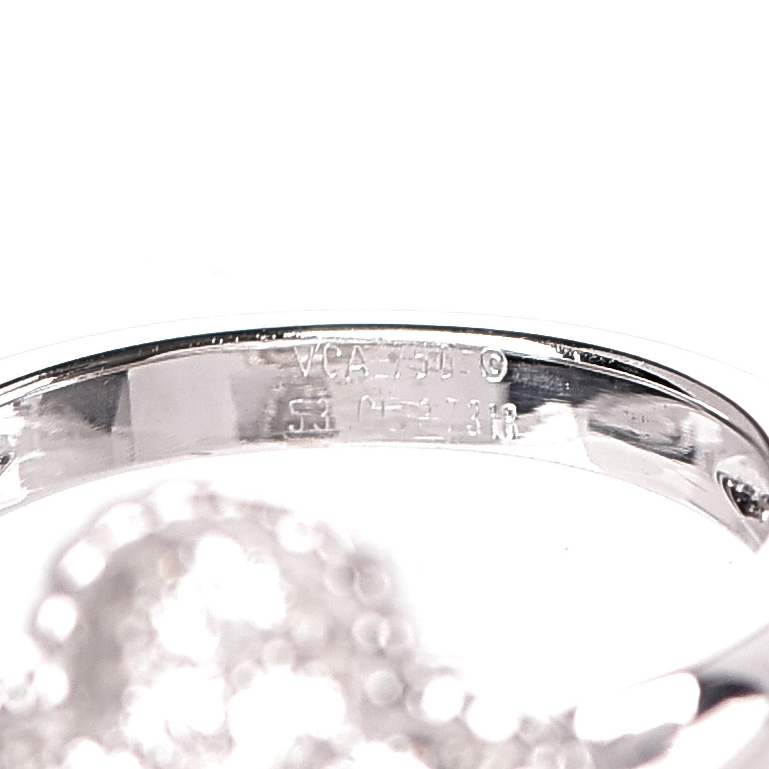Van Cleef & Arpels 18K White Gold Diamond Vintage Alhambra Ring 53 6.25 5 of 6