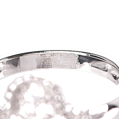Van Cleef & Arpels 18K White Gold Diamond Vintage Alhambra Ring 53 6.25 5 of 6