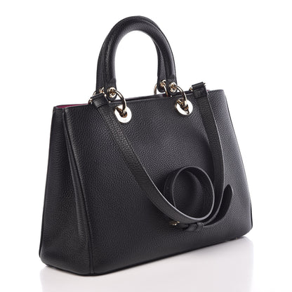 Christian Dior Bullcalf Medium Diorissimo Tote Black Rose Indien 5 of 15