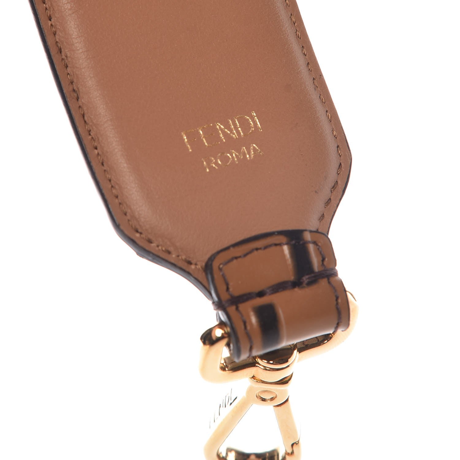 Fendi Calfskin FF 1974 Embossed Strap You Tobacco Black 3 of 4