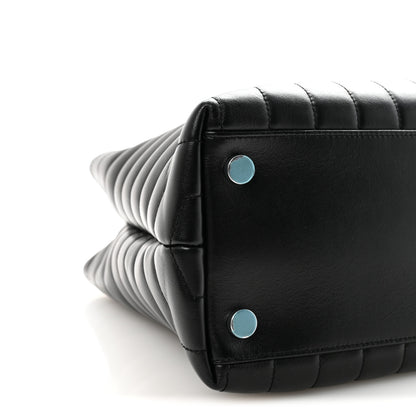 Saint Laurent Calfskin Y Quilted Monogram Large Loulou Shopper Black 8 of 9