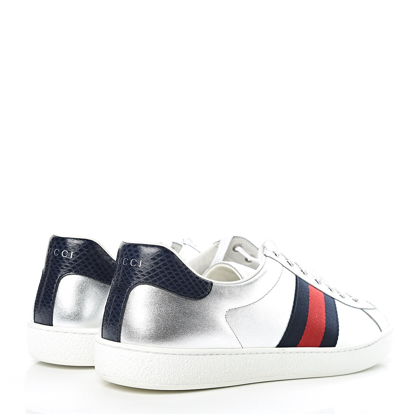 Metallic Nappa Silk Ayers Mens Ace Web Sneakers 12.5 Silver
