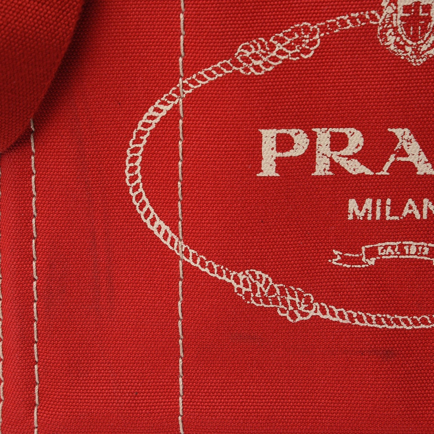Prada Canapa Small Logo Tote Rosso 9 of 9