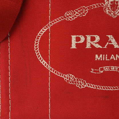 Prada Canapa Small Logo Tote Rosso 9 of 9