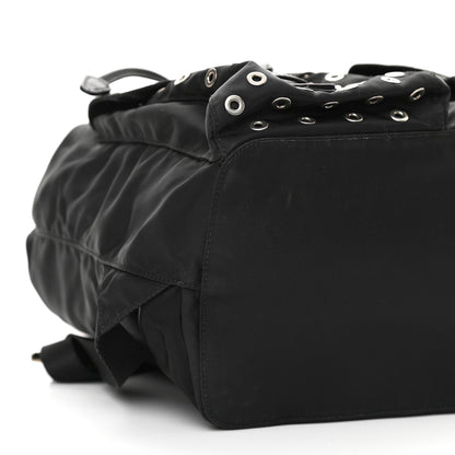 Prada Tessuto Nylon Grommet Backpack Black 7 of 8