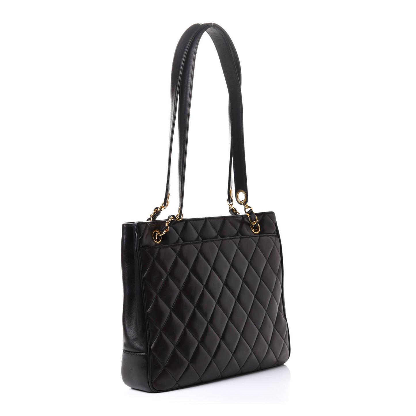 Lambskin Quilted Shoulder Bag Black