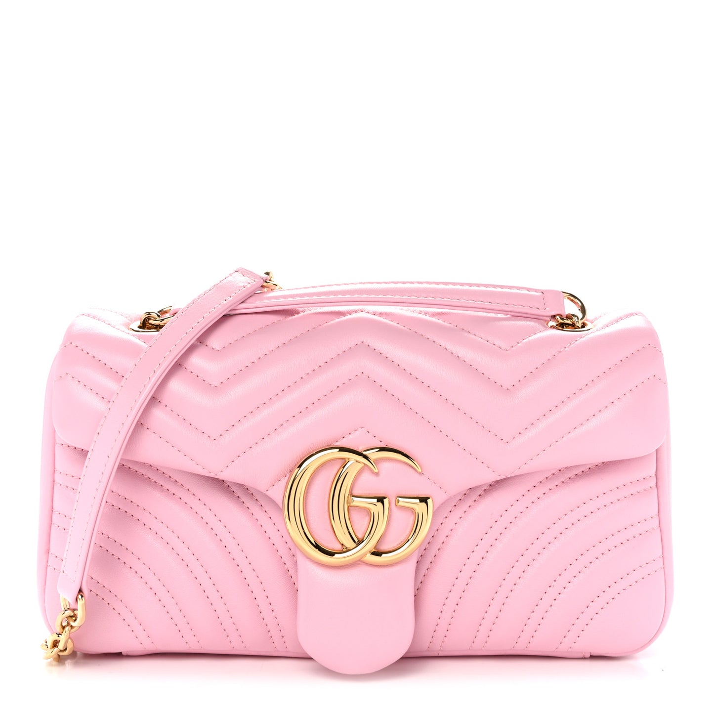 Lambskin Matelasse Medium GG Marmont Shoulder Bag Light Pink