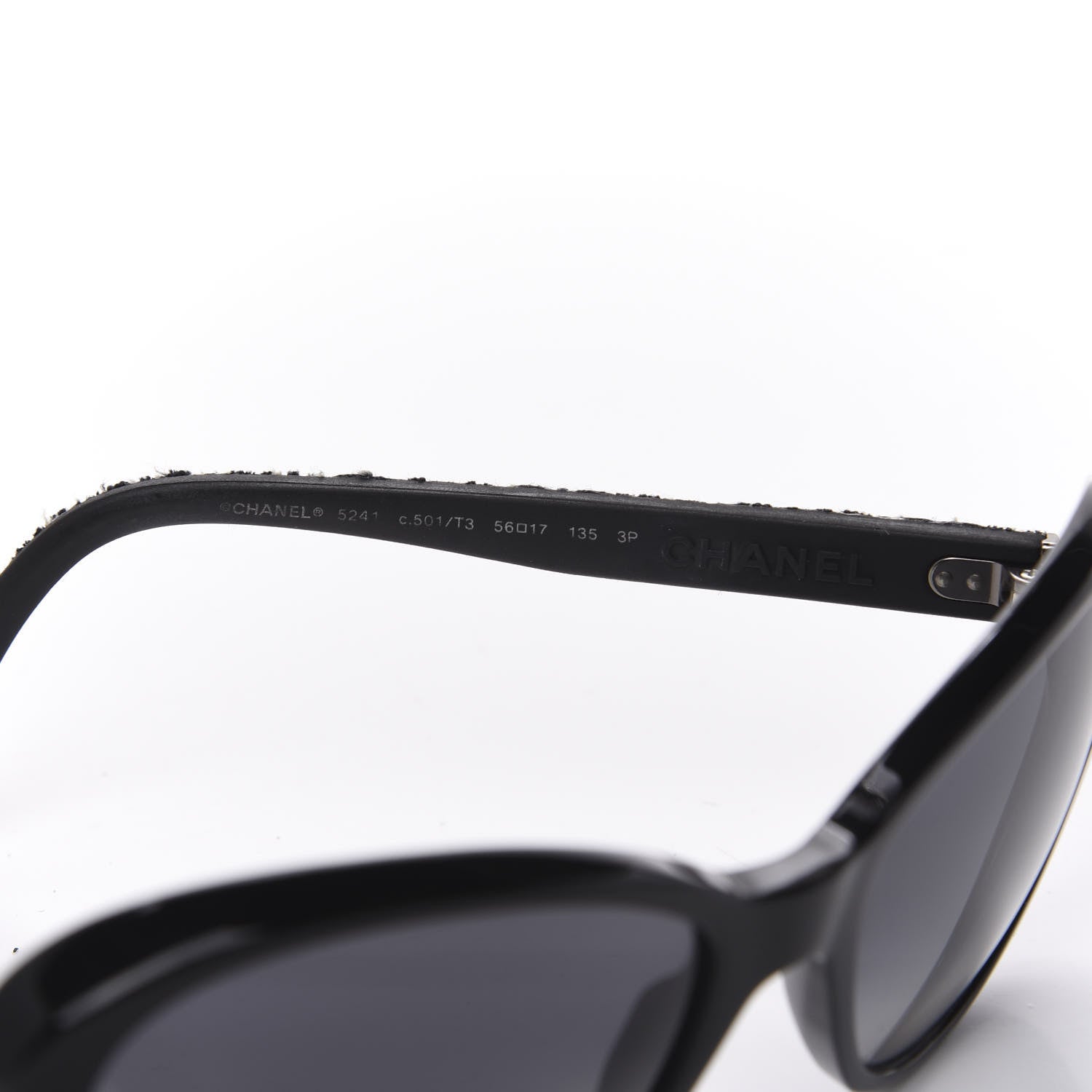 Chanel Tweed CC Sunglasses 5241 Black 6 of 8