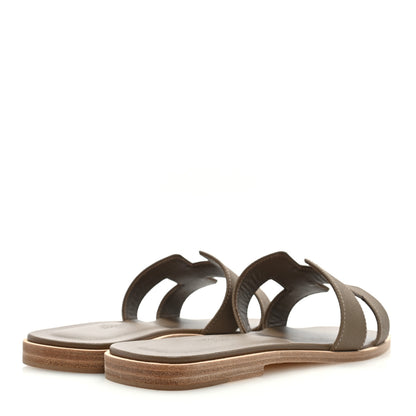 Hermes Epsom Oran Sandals 38 Etoupe 4 of 9