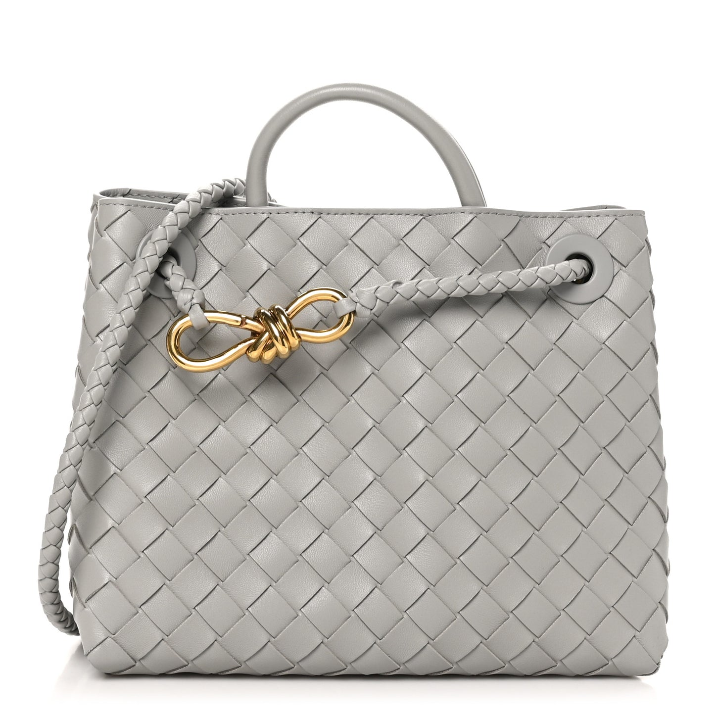 Nappa Intrecciato Small Andiamo Shoulder Bag Sterling