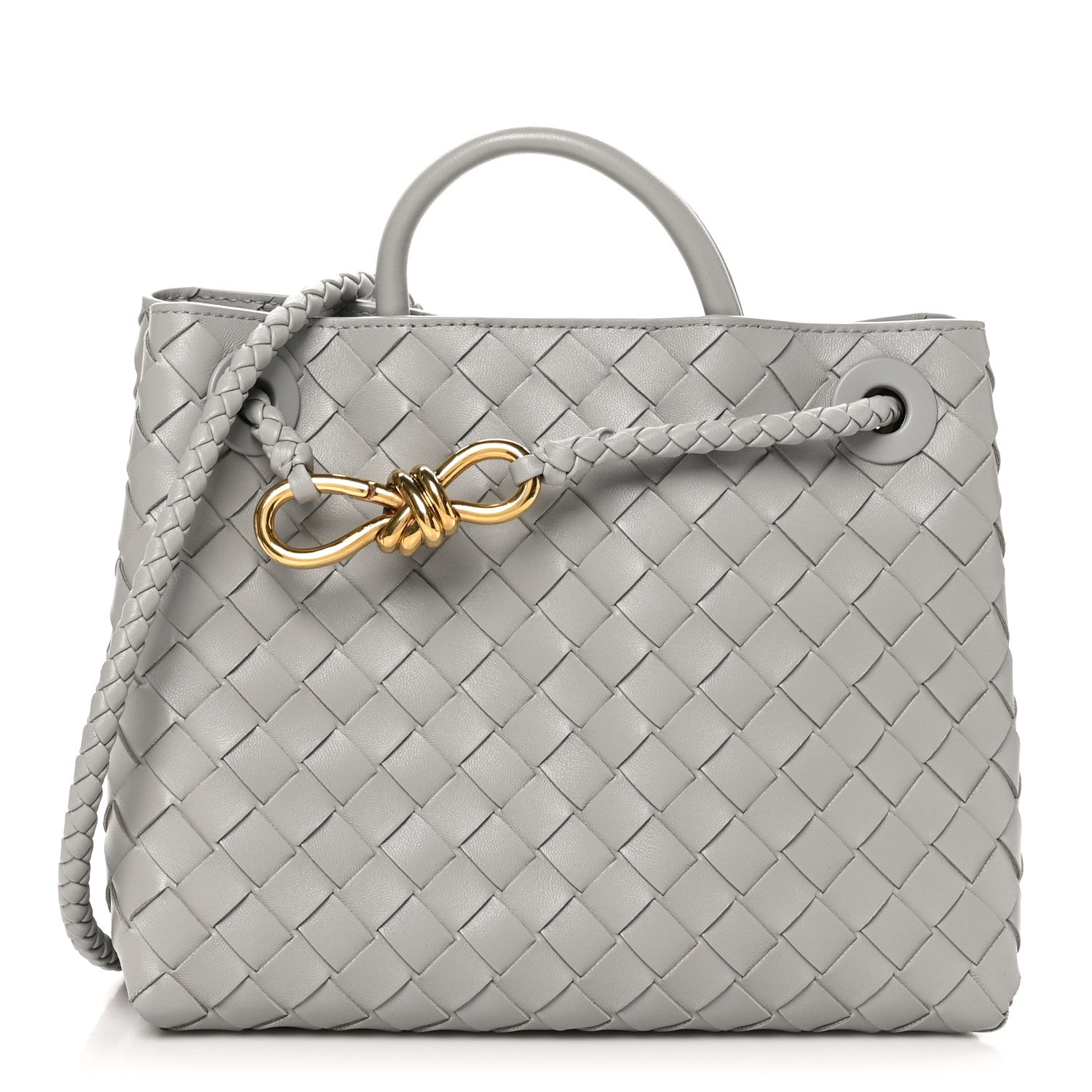 Bottega Veneta Nappa Intrecciato Small Andiamo Shoulder Bag Sterling 1 of 9