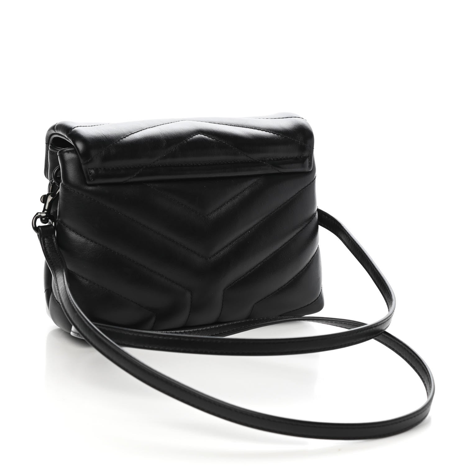 Saint Laurent Calfskin Y Quilted Monogram Toy Loulou Crossbody Bag Black 3 of 11