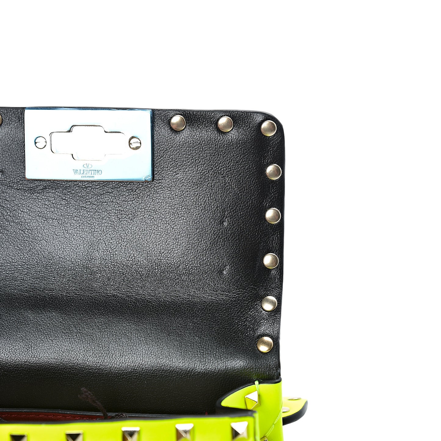 Calfskin Micro Rockstud Spike Shoulder Bag Lime