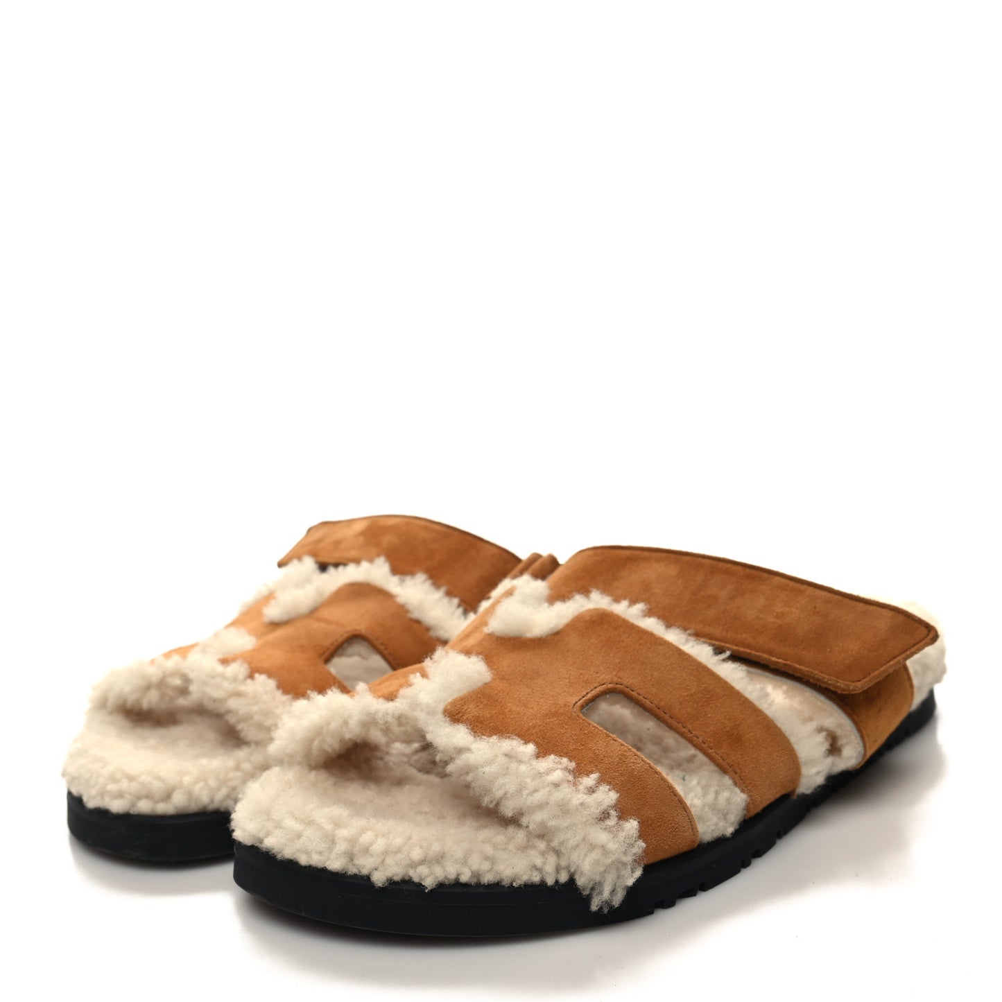 Suede Goatskin Woolskin Womens Chypre Sandals 37.5 Naturel Ecru