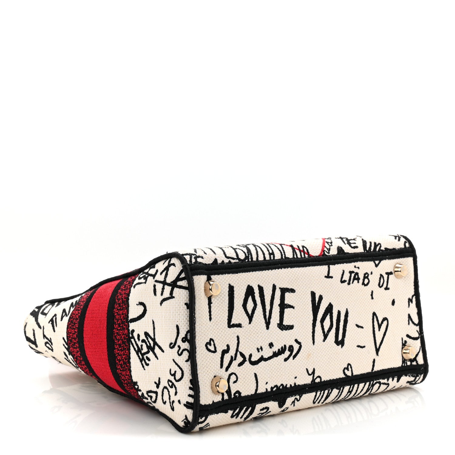 Christian Dior Canvas Medium DiorAmour Graffiti Lady D-Lite Latte 4 of 10