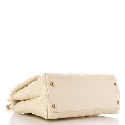 Chanel Caviar Quilted Small Coco Handle Flap White 5 of 11