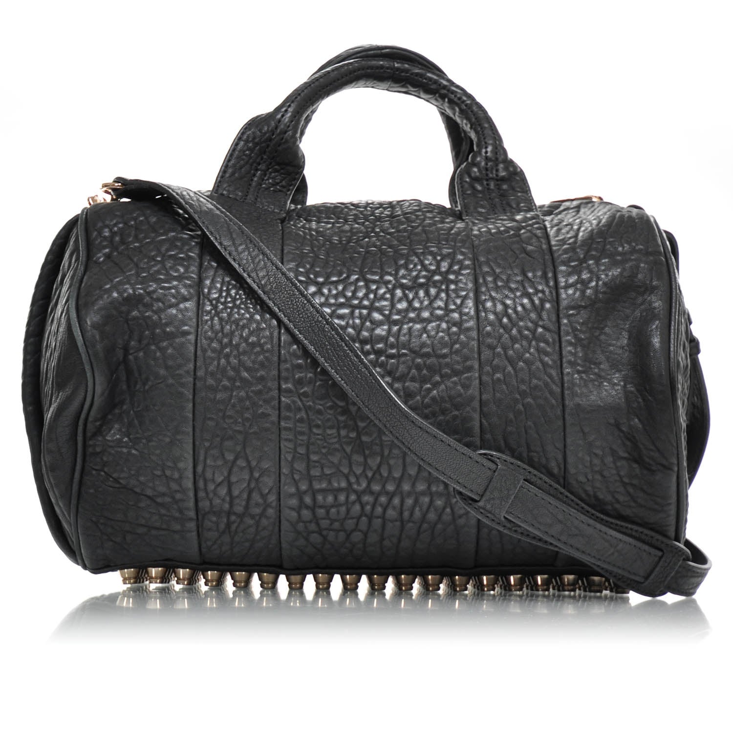 Alexander Wang Leather Rocco w Rose Gold Hardware Black 1 of 7
