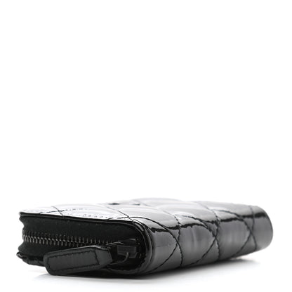 Chanel Patent Calfskin Quilted Zip Coin Purse Wallet So Black 4 of 8
