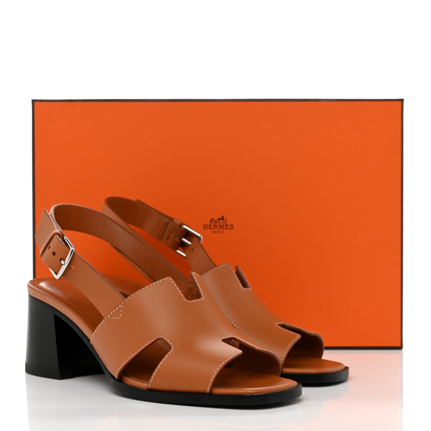 Calfskin Elbe 60 Sandals 38 Marron Glaise