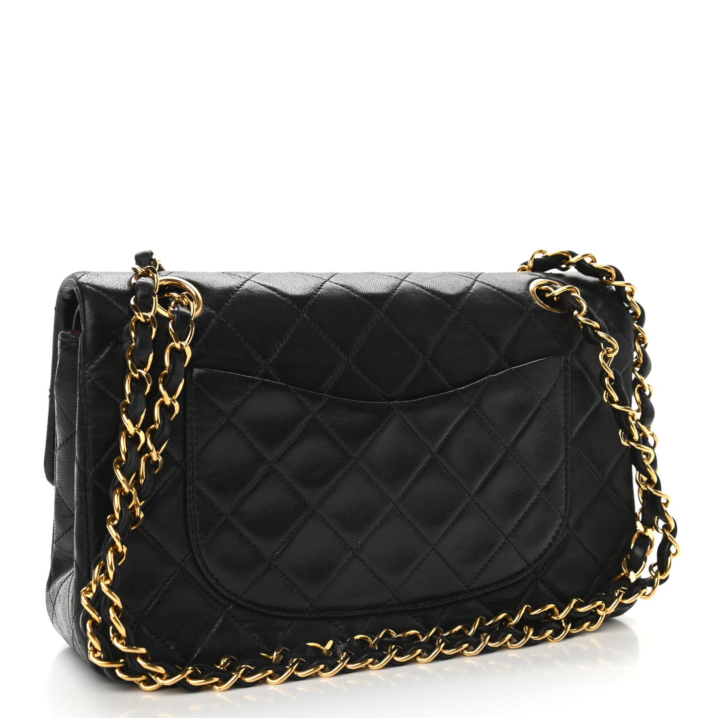 Lambskin Quilted Small Double Flap Black