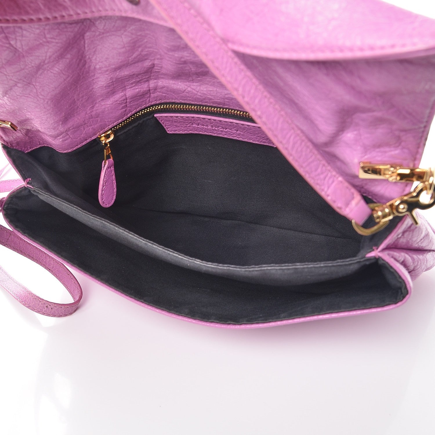 Balenciaga Agneau Giant 12 Gold Hardware Envelope Strap Clutch Rose Berlingot 5 of 12