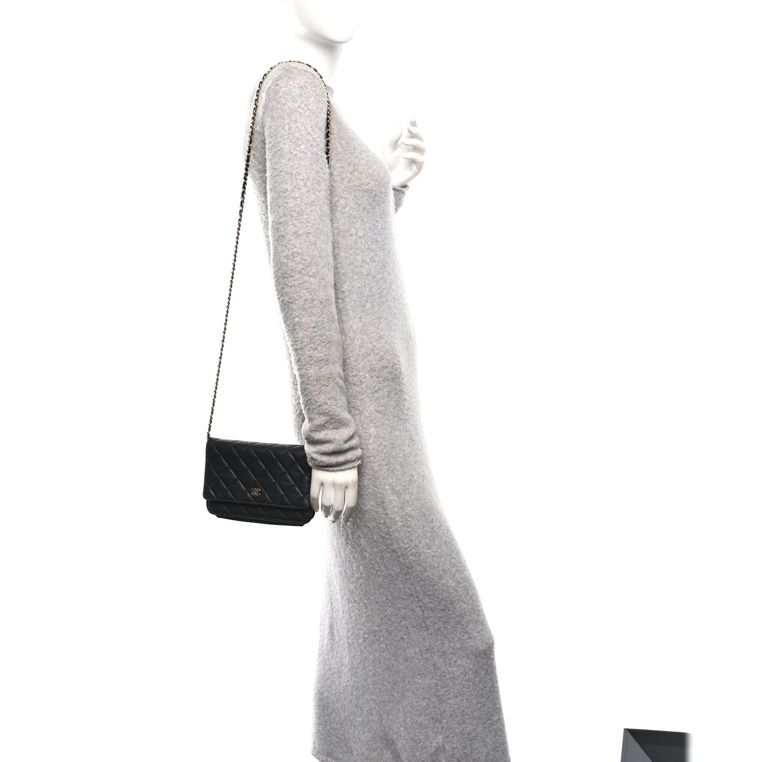 Chanel Caviar Quilted Wallet on Chain WOC Black 3 of 17