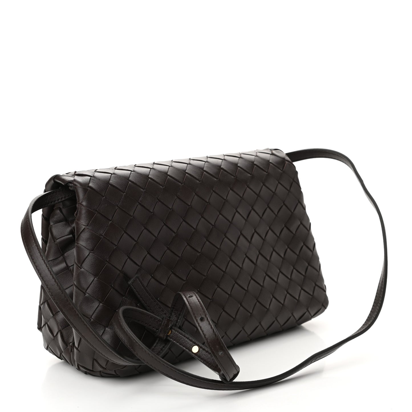Nappa Intrecciato Crossbody Messenger Flap Ebano