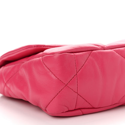 Chanel Goatskin Quilted Medium Chanel 19 Flap Dark Pink 8 of 11