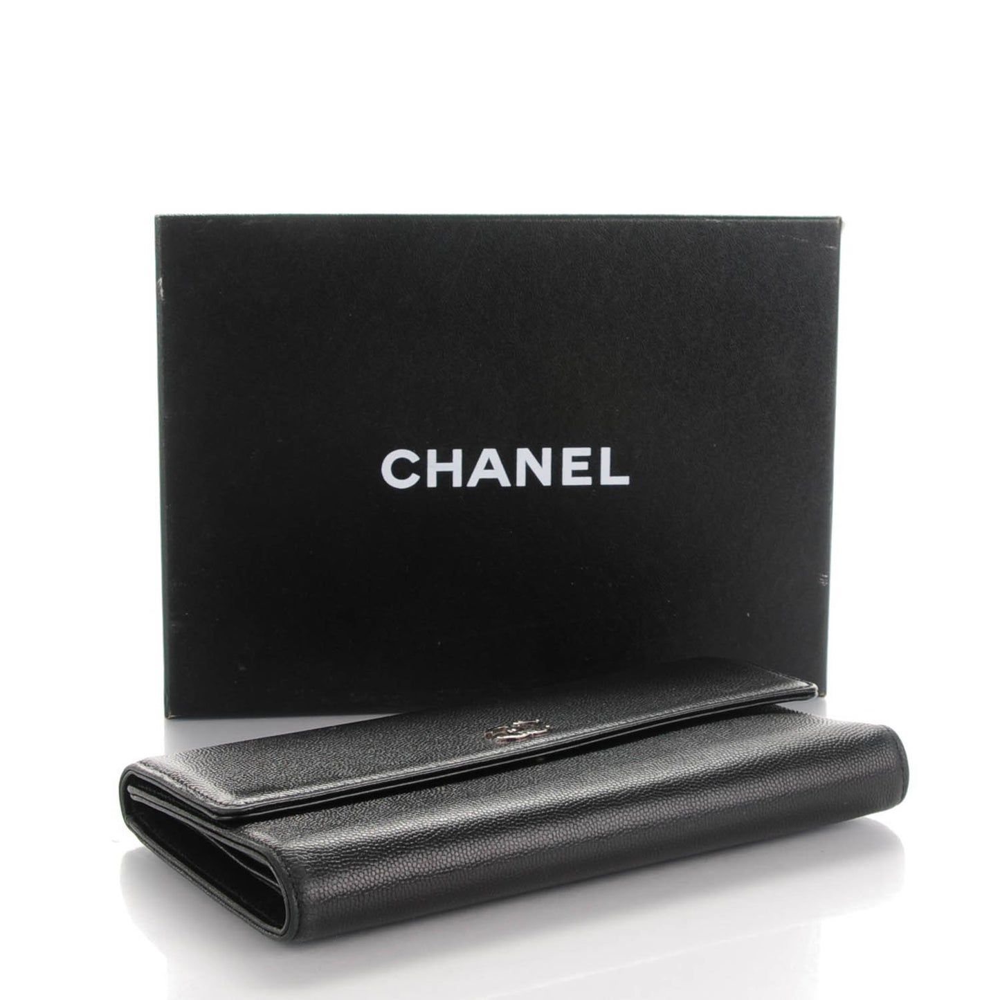 Caviar Sevruga Long Flap Wallet Black