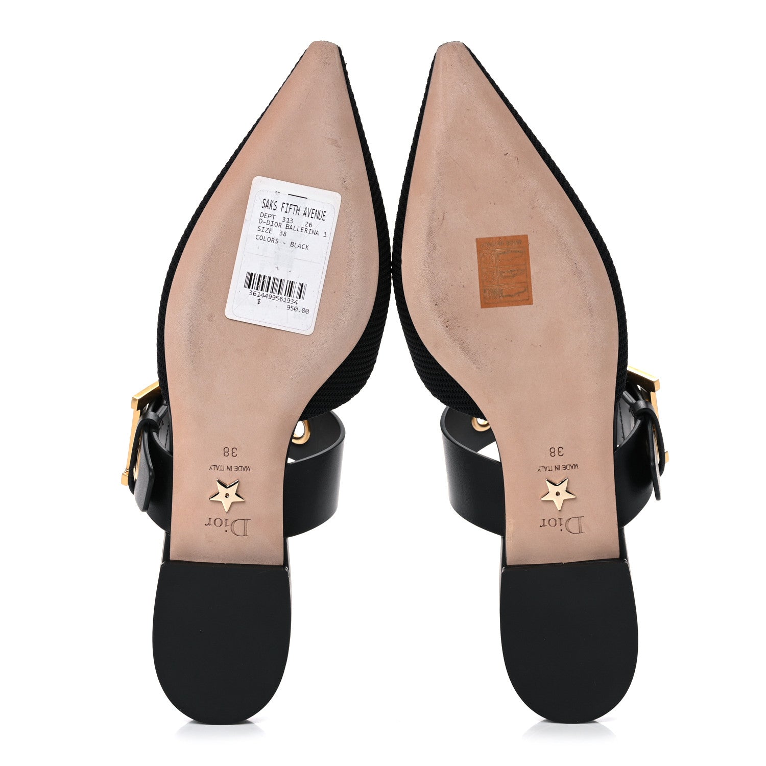 Christian Dior Technical Fabric D-Dior Ballerina Flat Mule 38 Black 5 of 9