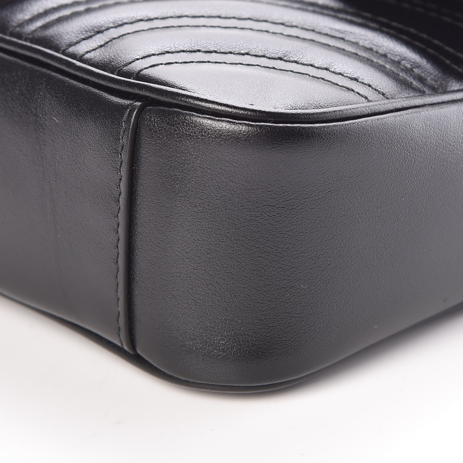 Gucci Calfskin Matelasse Mini GG Marmont Shoulder Bag Black 9 of 9