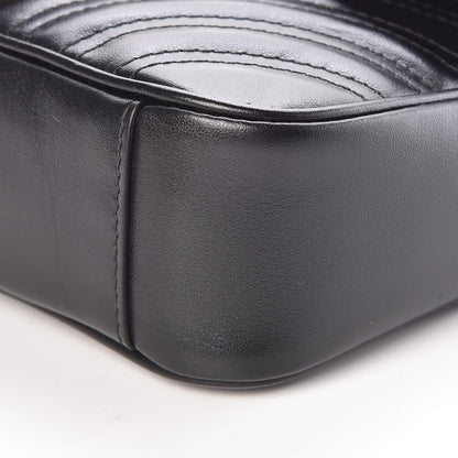Gucci Calfskin Matelasse Mini GG Marmont Shoulder Bag Black 9 of 9