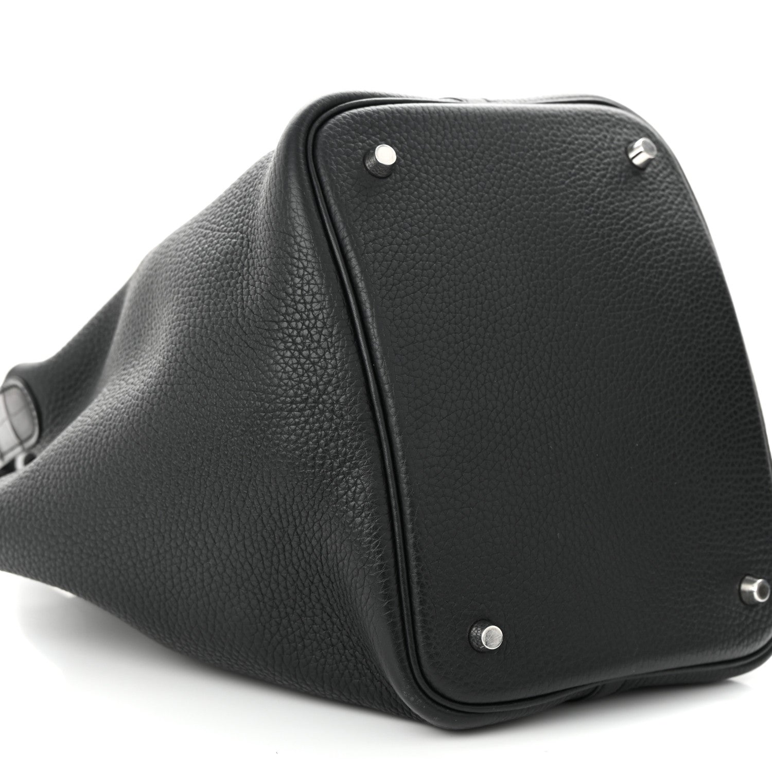Hermes Taurillon Clemence Matte Alligator Picotin Lock Touch 22 MM Black 9 of 12