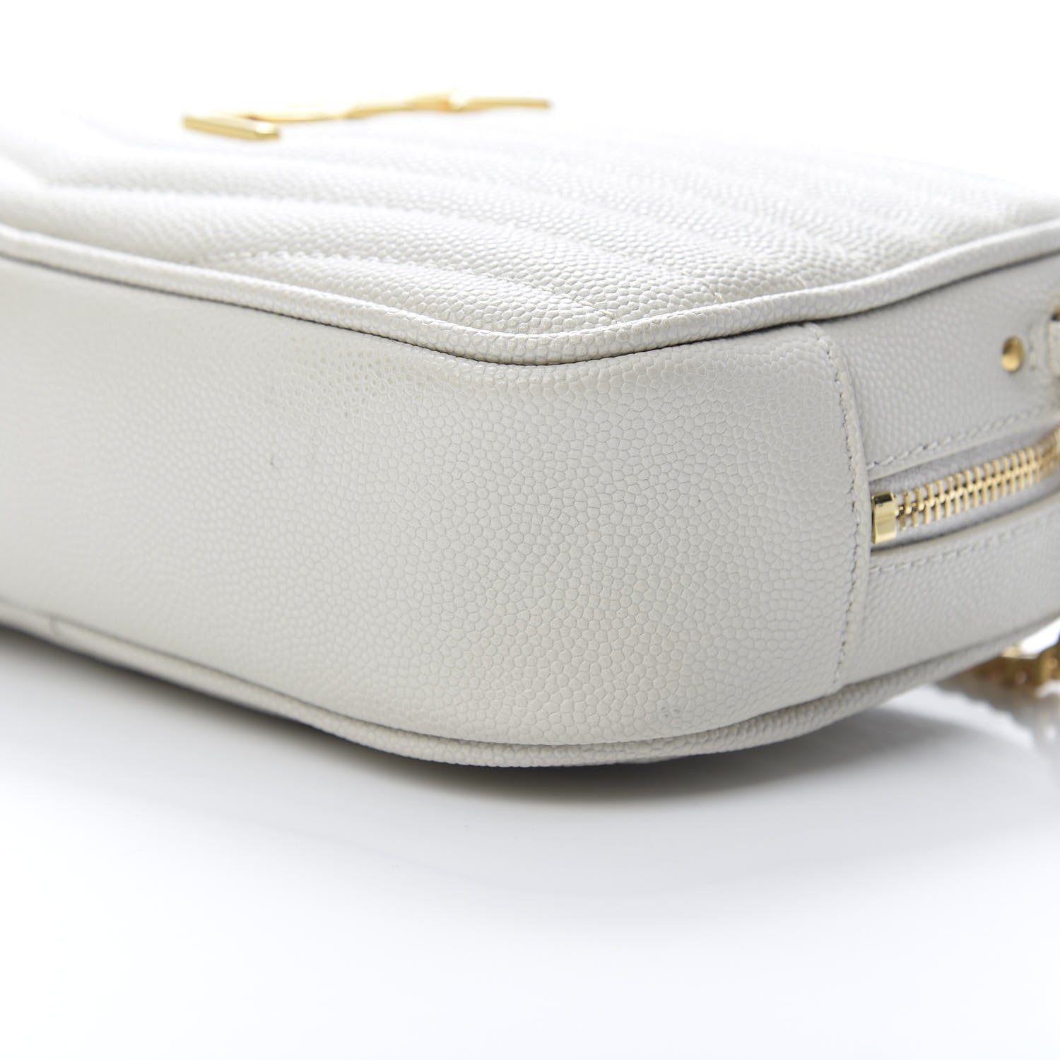 Saint Laurent Grain De Poudre Matelasse Monogram Mini Lou Camera Bag Crema Soft 10 of 12