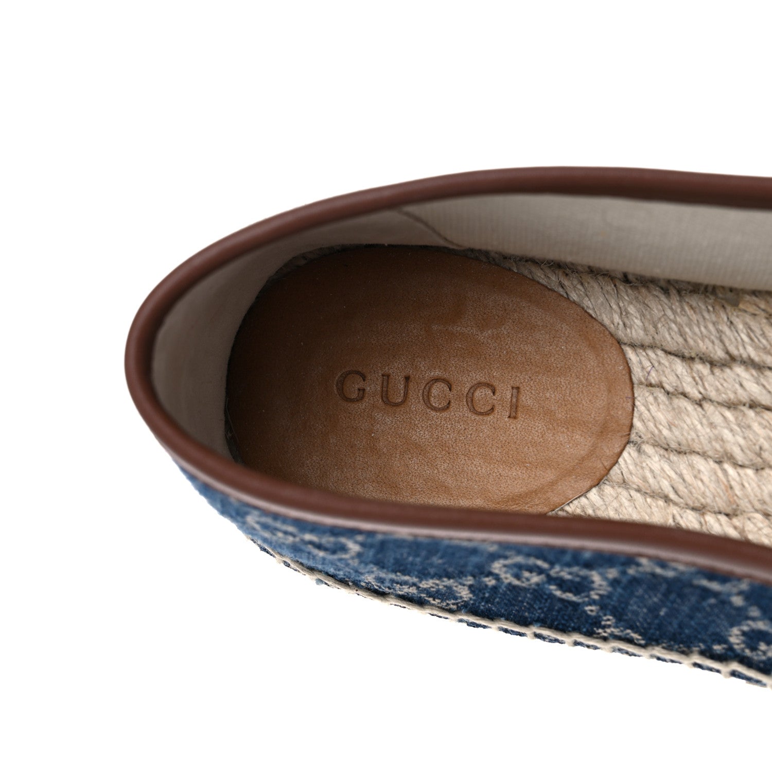Gucci Denim GG Monogram Espadrilles 37 Blue Tea Cuir 12 of 13