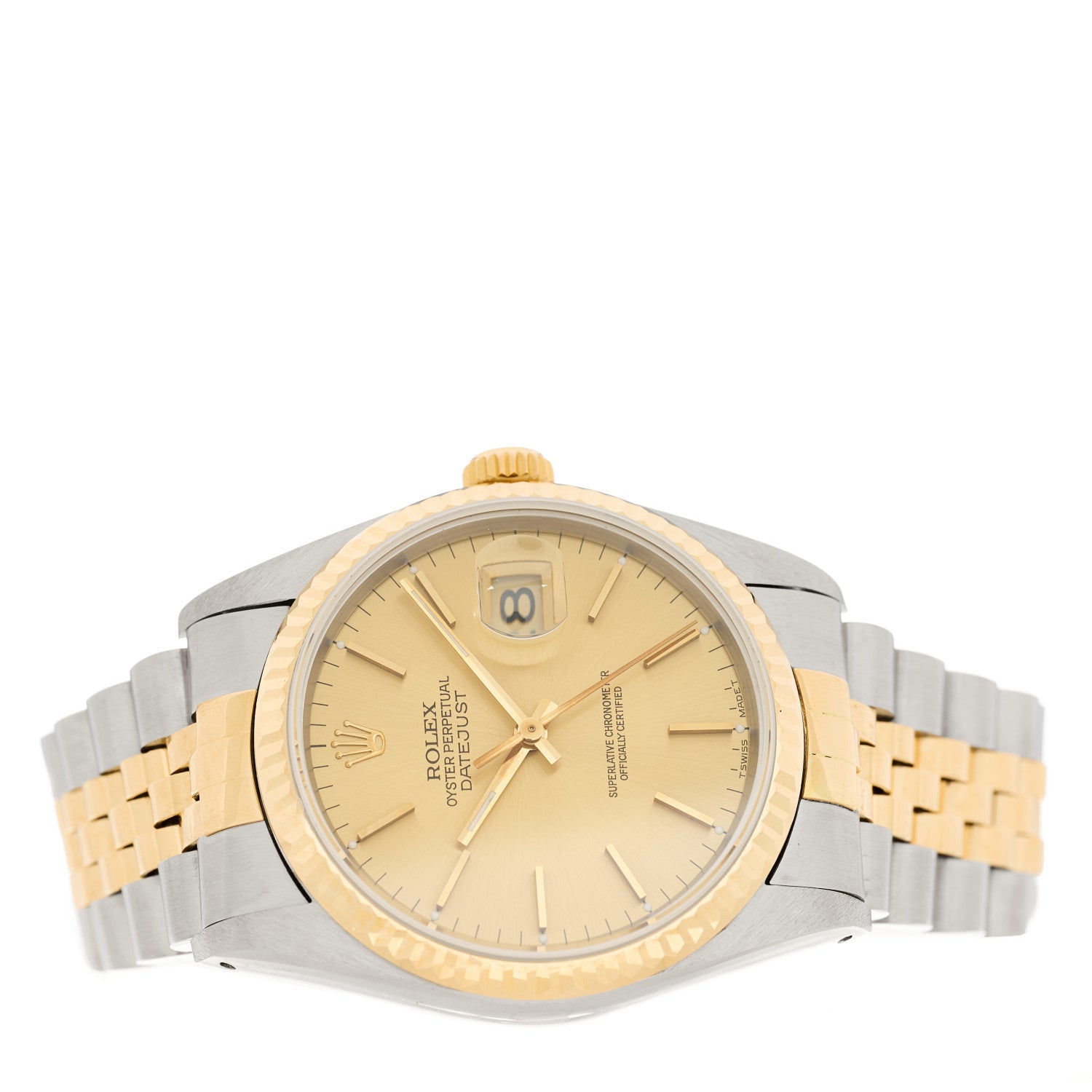Rolex Stainless Steel 18K Yellow Gold 36mm Oyster Perpetual Datejust Watch Champagne 16233 2 of 4