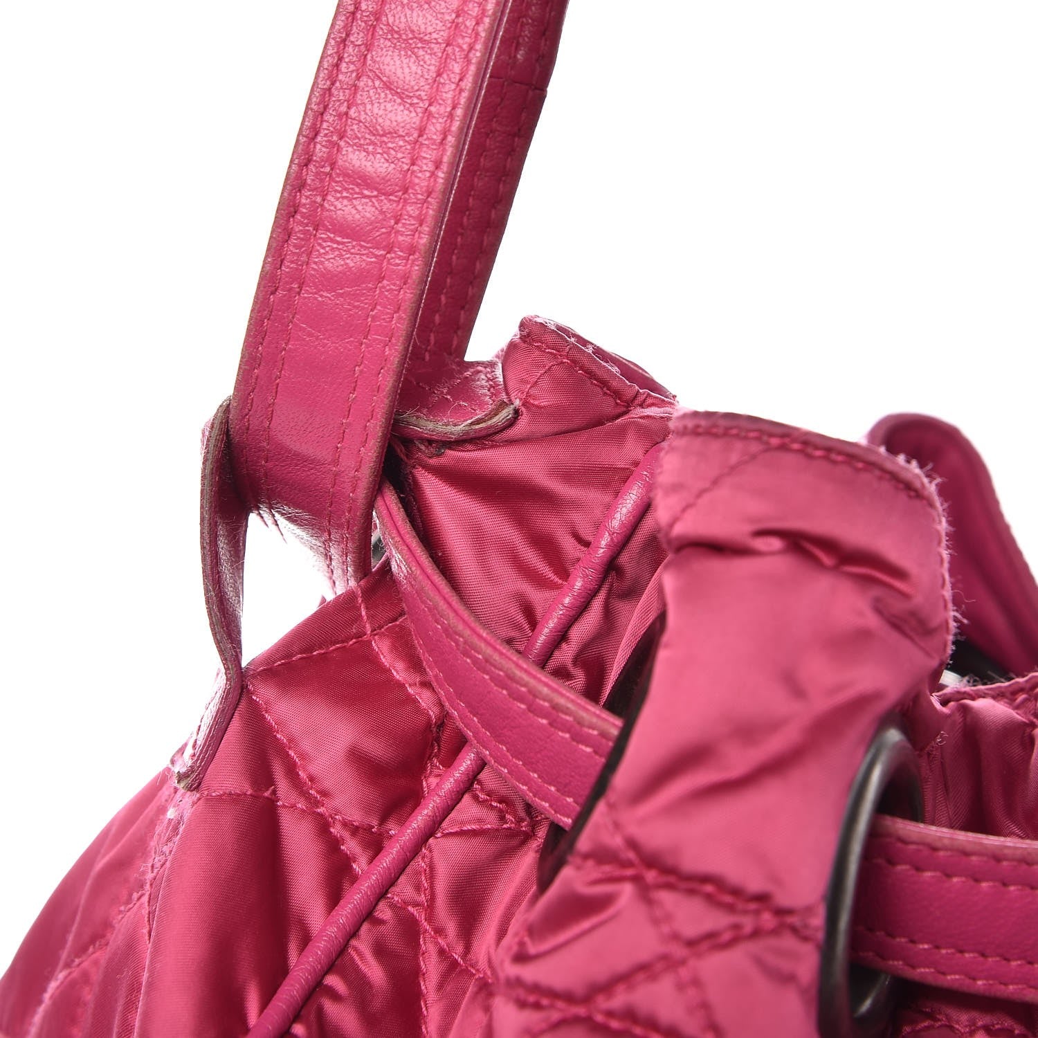 Christian Dior Satin Cannage Drawstring Bag Pink 9 of 12