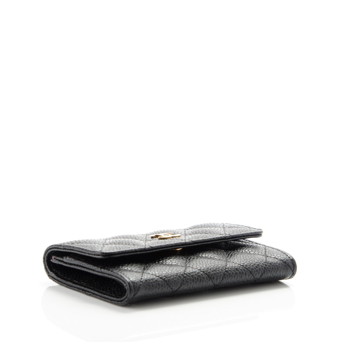 Caviar Quilted Card Holder Black