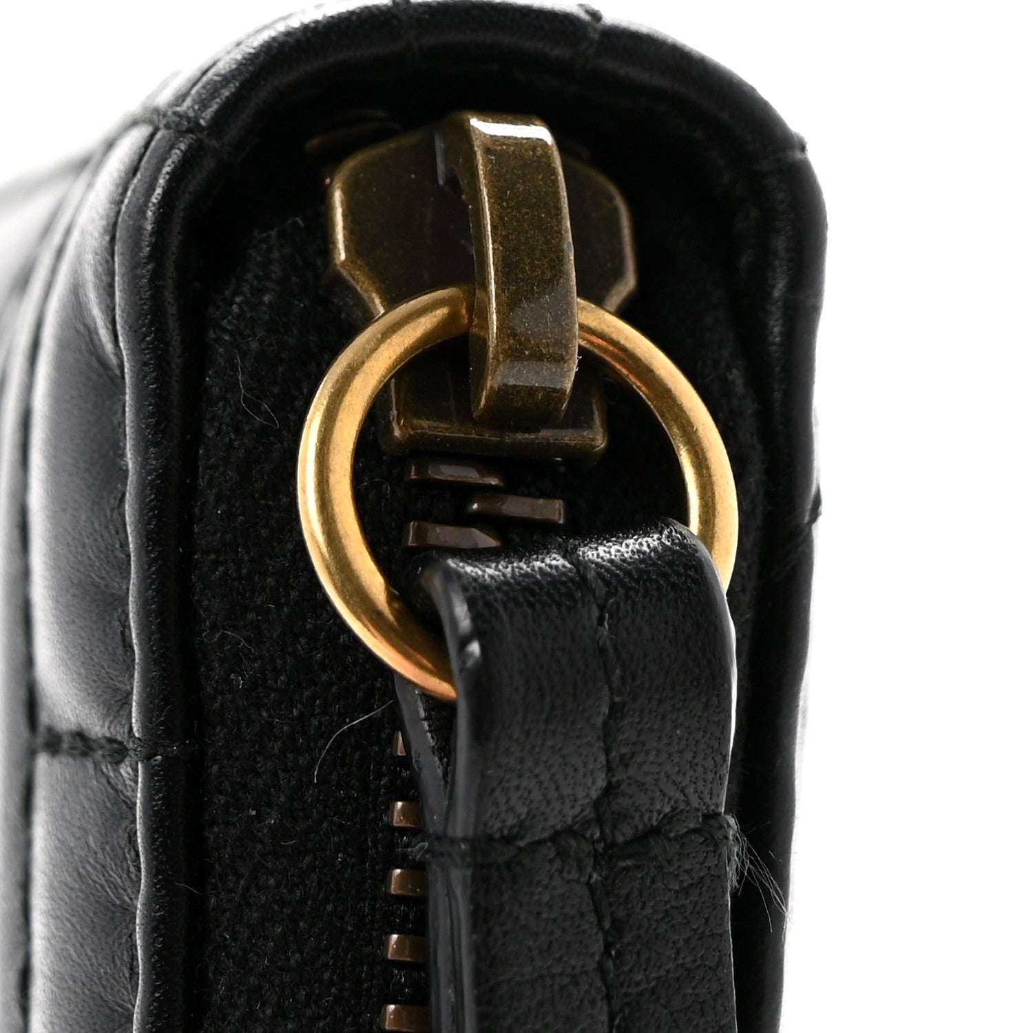 Gucci Calfskin Matelasse Pearly GG Marmont Zip Around Wallet Black 8 of 9