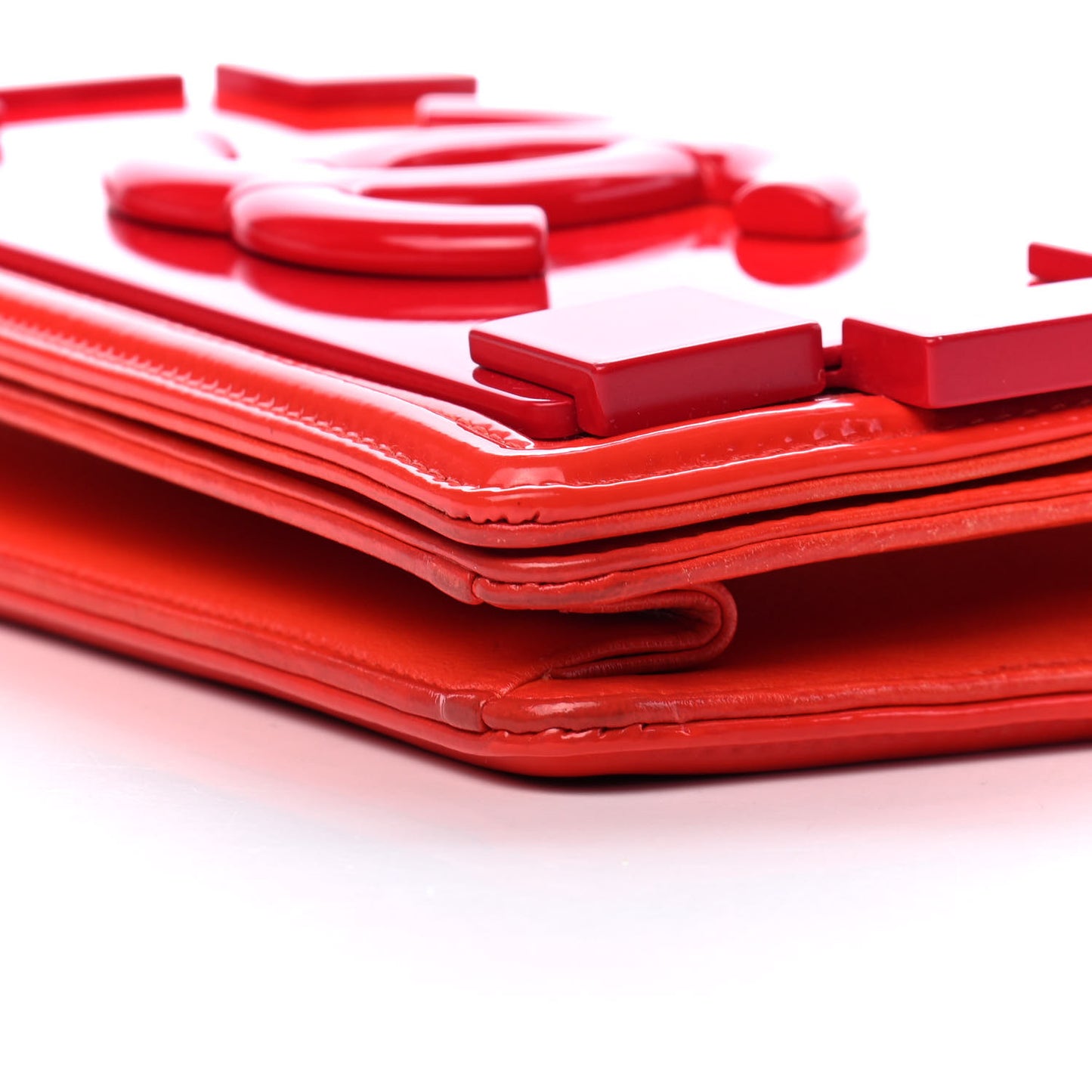 Plexiglass Patent Boy Brick Flap Orange Red