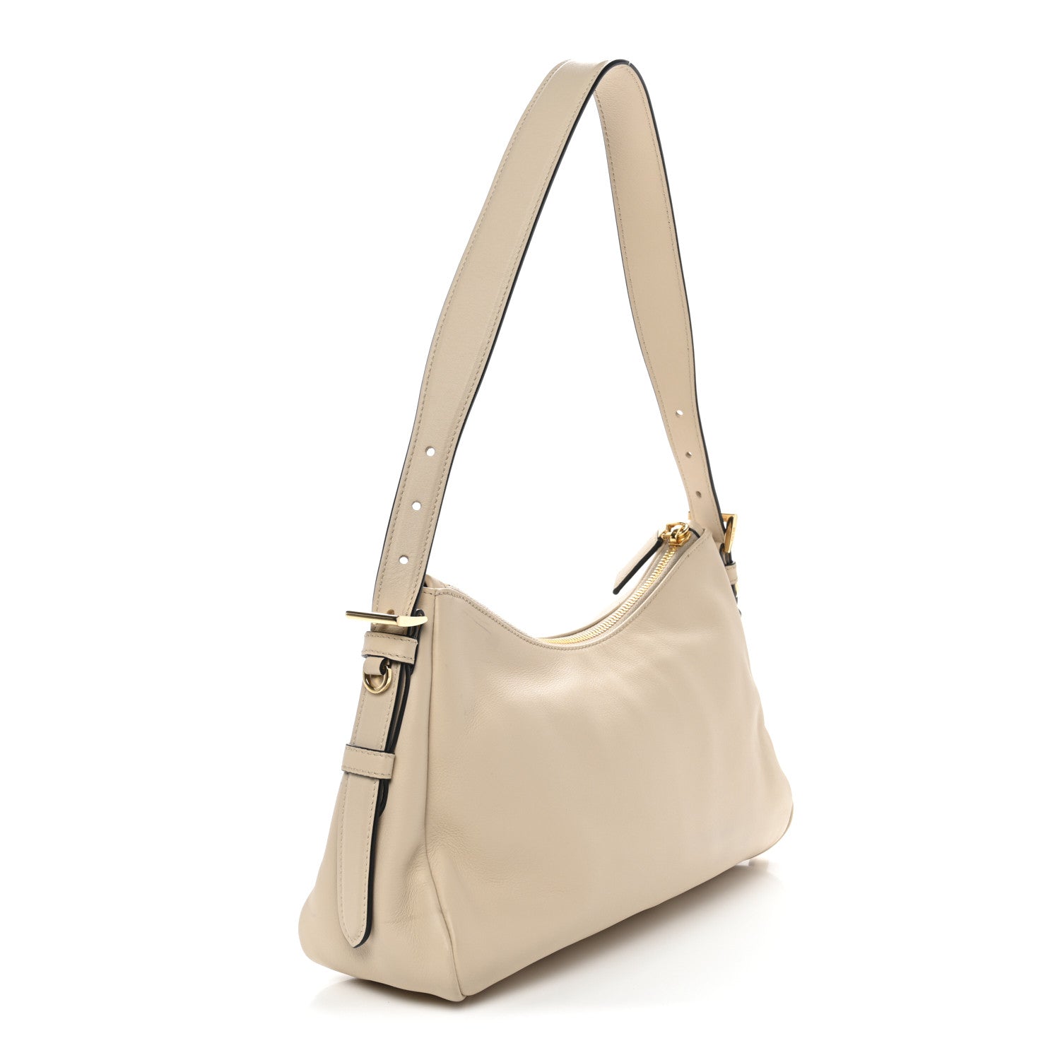 Prada Soft Calfskin Medium Aimee Shoulder Bag Travertine 3 of 10