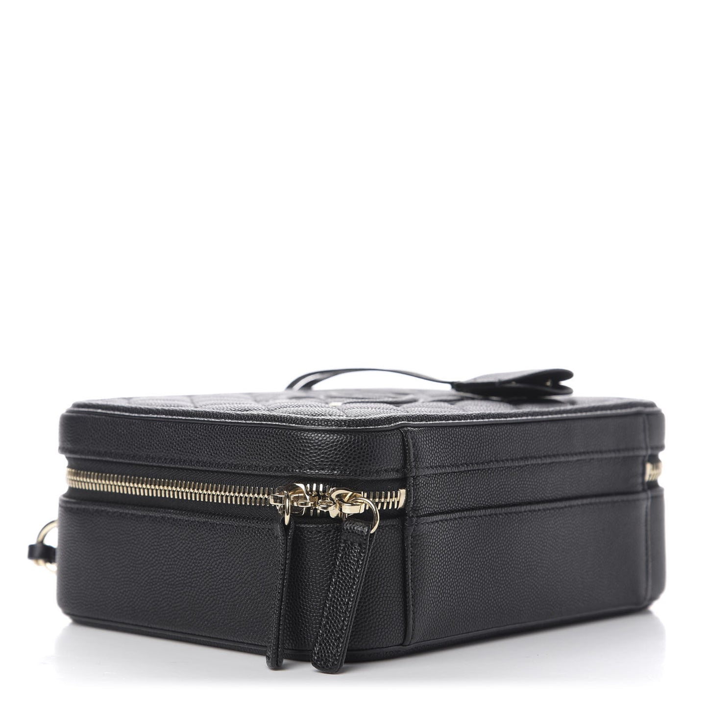 Caviar Quilted Medium CC Filigree Vanity Case Black