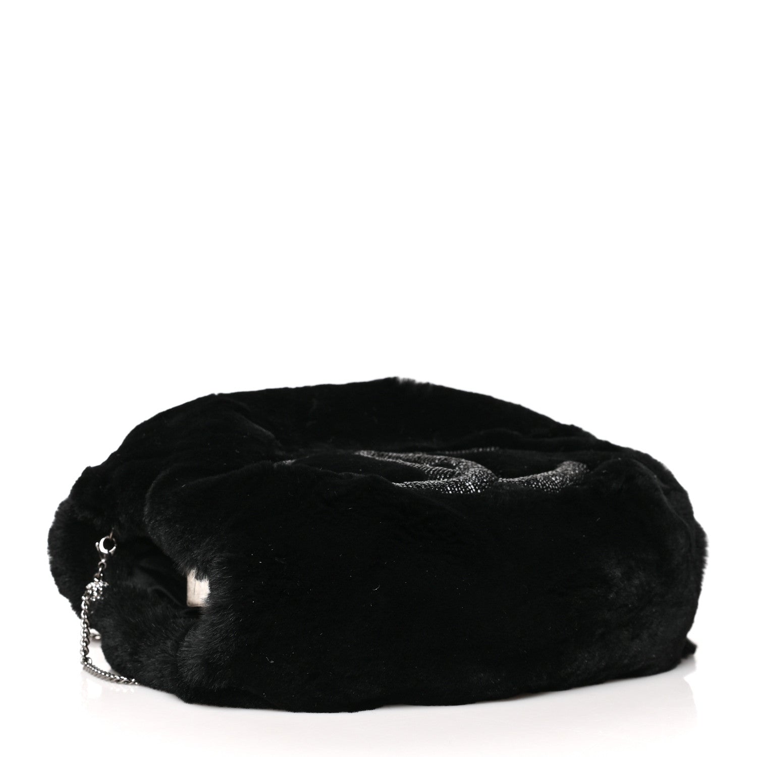 Chanel Mink Fur Beaded CC Muff Bag Black 3 of 9