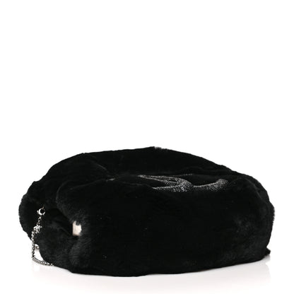 Chanel Mink Fur Beaded CC Muff Bag Black 3 of 9