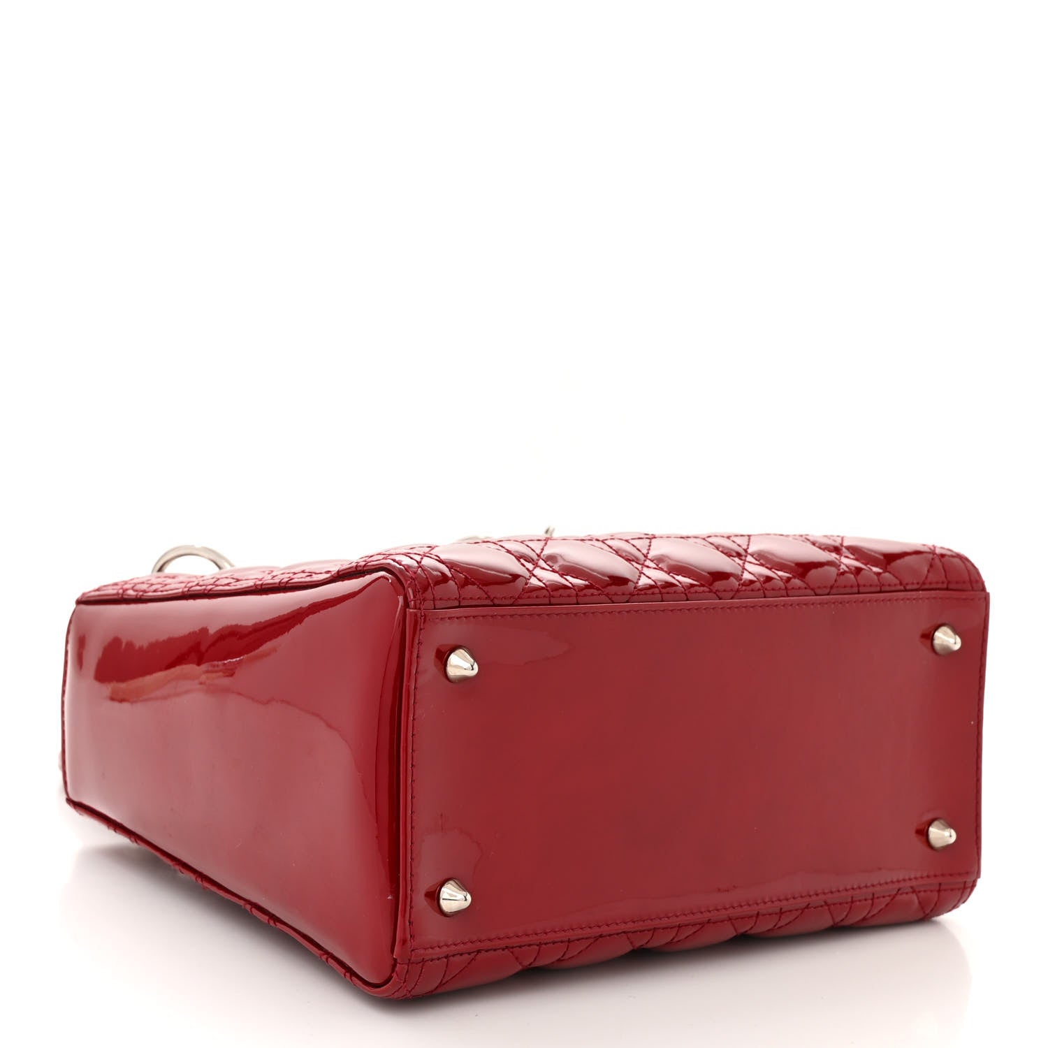 Christian Dior Patent Cannage Medium Lady Dior Red 3 of 9