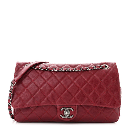 Chanel Iridescent Caviar Quilted Large Chic Flap Red 1 of 14